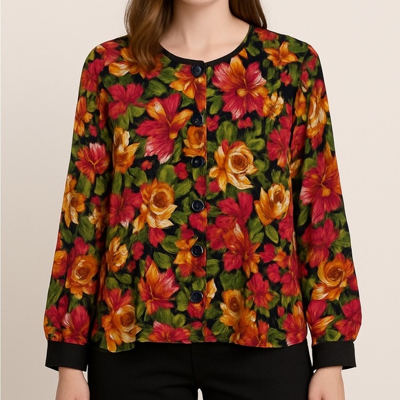 Gold Label Victoria’s Secret Vintage 90s Semi Sheer Floral Print Lounge Shirt - Picture 1 of 11